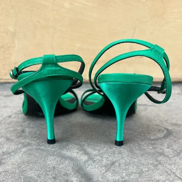 Reiss Bali Emerald Green Midi Heels Strappy Sandals size EU 38 - Picture 6 of 16